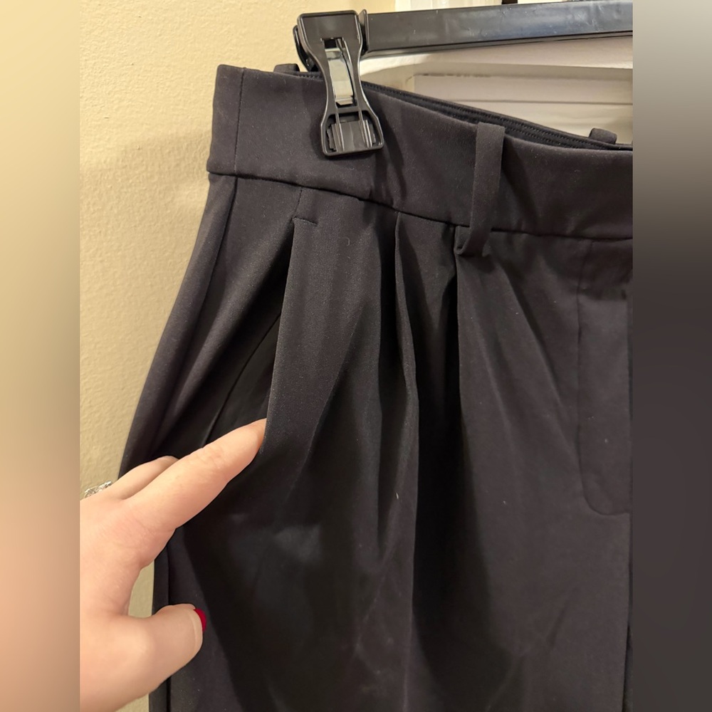 Lululemon High-Rise Daydrift Women's Black Regular Wide-Leg Trousers Pants - Picture 10 of 13